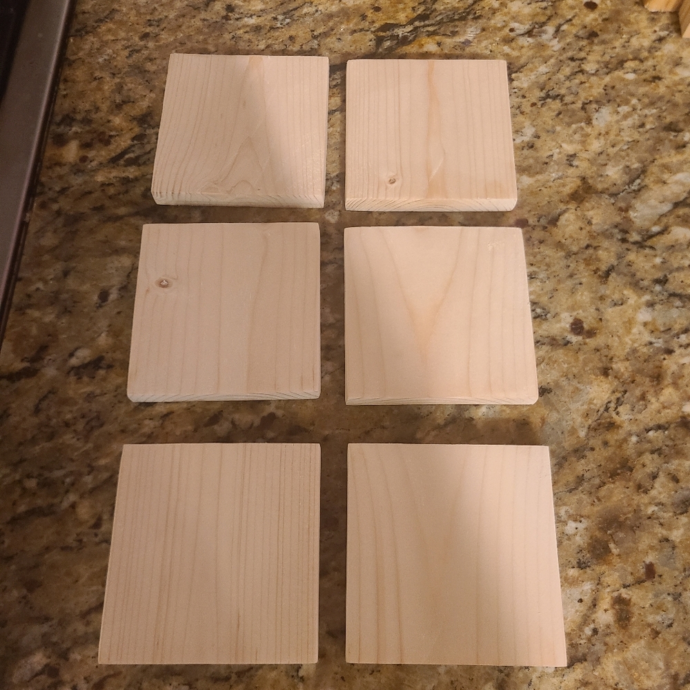 Natural Wood Coasters Set of 6